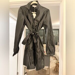 Chic Black Vegan Leather Dress.